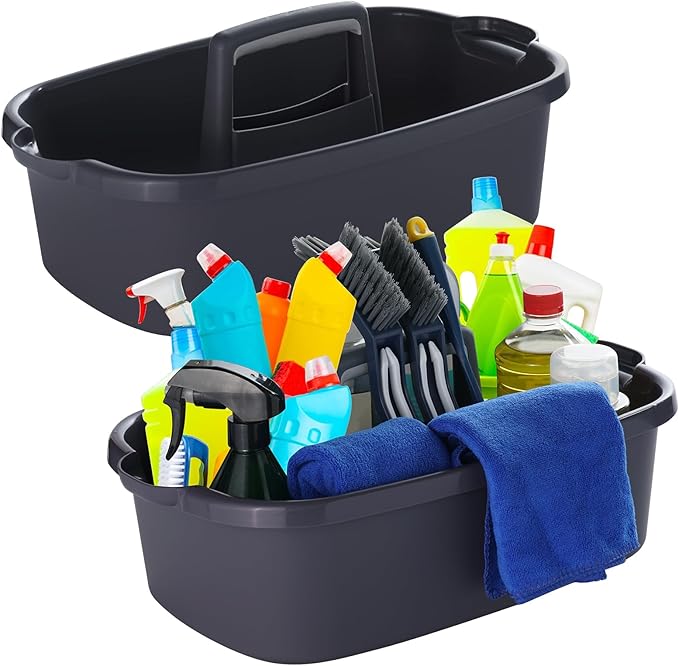 2-Pack Large Gray Cleaning Caddy by Omirome