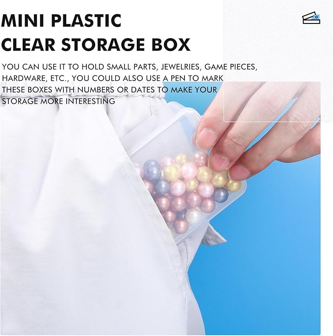 Jetec 18 Pieces Mini Plastic Clear Beads Storage Containers Box - Image 4