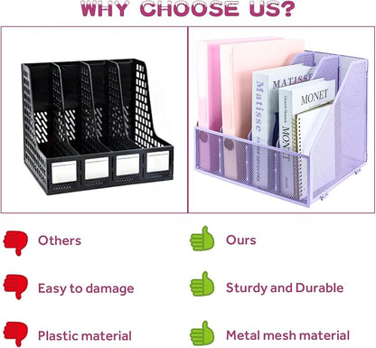 Desk Organizers, Metal Magazine File Holder - Image 4