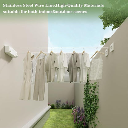 Danpoo Retractable Clothesline, 2x13.8ft Stainless Steel Clothes Line - Image 3