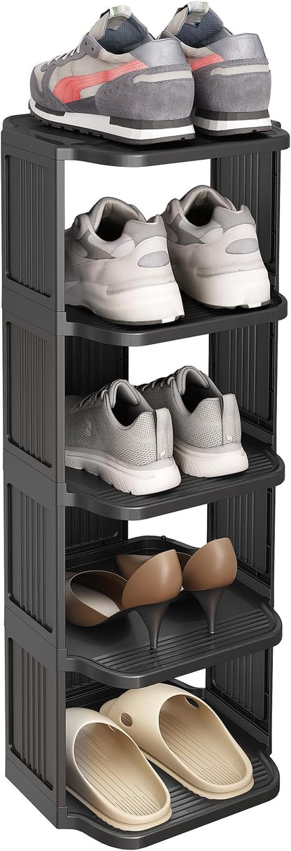 Shoe Racks for Closet, 5 Tiers Stackable Shoe Rack for Front Door Entrance Free by Kitstorack