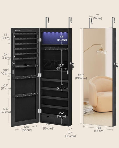 SONGMICS Hanging Jewelry Cabinet, Wall-Mounted Cabinet - Image 6
