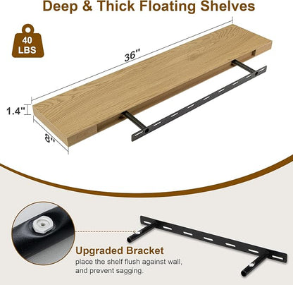 Fun Memories Floating Shelves 36 Inch Long, Deep Floating Shelf - Image 3
