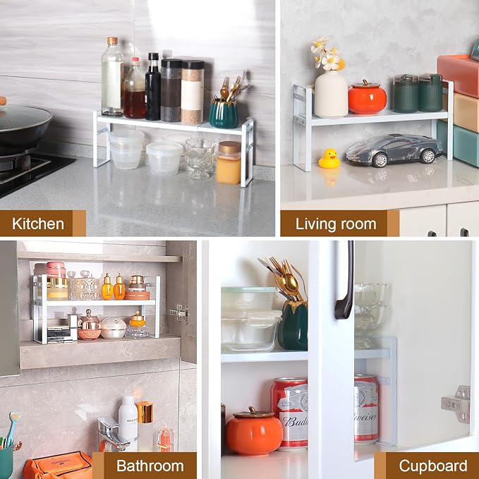 Small Expandable Medicine Cabinet Shelf, 3.58” Wide Metal Storage Stand - Image 7