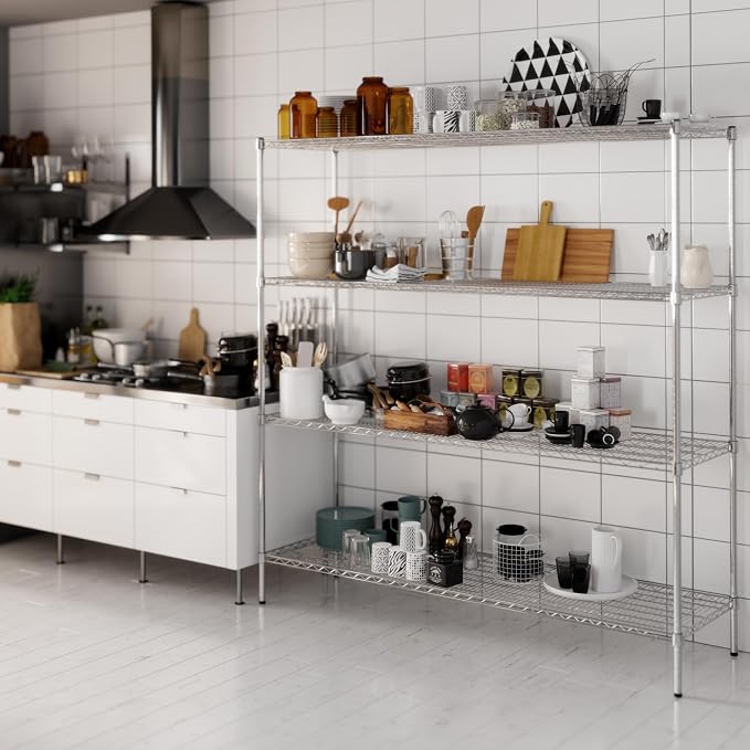 21" Deep x 72" Wide x 74" Height Wire Shelving Kit | 4-Tier | NSF Commercial - Image 5