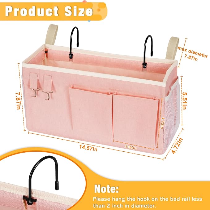 Lilithye Bedside Caddy Bedside Organizer Bedside Storage Caddy - Image 3