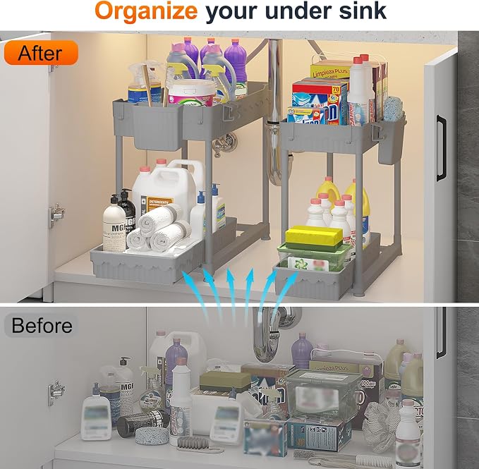 Sevenblue 4-Pack 2-Tier Under Sink Organizer - Image 4