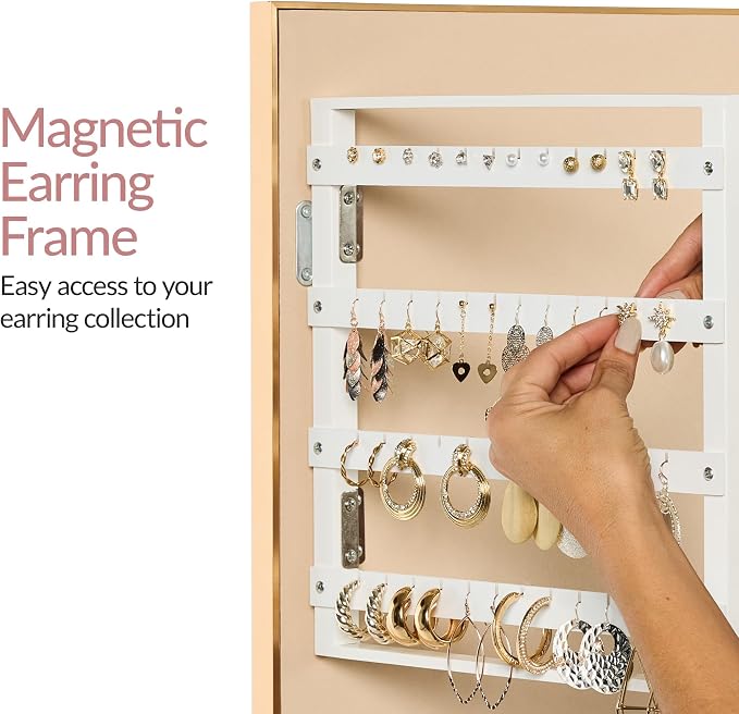 Best Choice Products Rotating Mirror w/Storage Cabinet, 360 Swivel Jewelry - Image 9