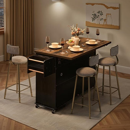 60.2" Kitchen Islands with Storage, Kitchen Island Cart with Trash Can Storage - Image 7