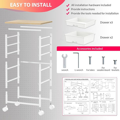 Goovilla Rolling Cart with 5 Drawers - Image 6