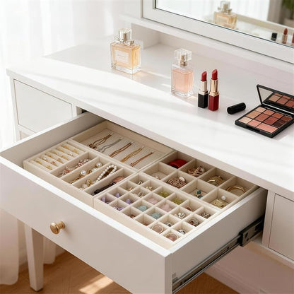 Velvet Jewelry Drawer Storage Tray, Storage Box - Image 7