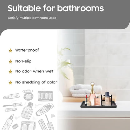 Vanity and Bathroom Tray, 7.7" ABS Countertop Organizer, Waterproof Vanity Tray - Image 2