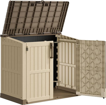 Plastic Outdoor Storage Shed, 36 Cu Ft Waterproof Outdoor Storage Cabinet by WTFGO