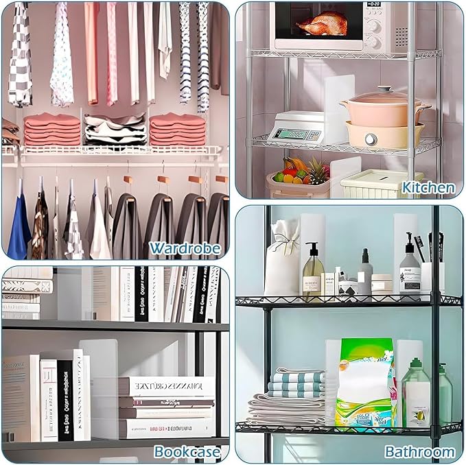 12 Pack Shelf Dividers for Wire Shelves, Acrylic Clear Closet Organizers and - Image 7