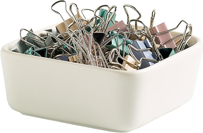 Ceramic Paper Clip Holder for Desk Cute Binder Holder Paperclip Holders for by Mecaikru