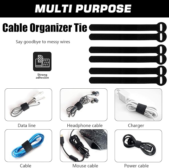 200PCS Reusable Fastening Cable Ties, 6-Inch Cable Straps Cable Management - Image 5