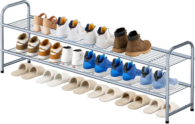 KEETDY 2-Tier Long Shoe Rack for Closet Shoe Organizer for Entryway, Metal by KEETDY