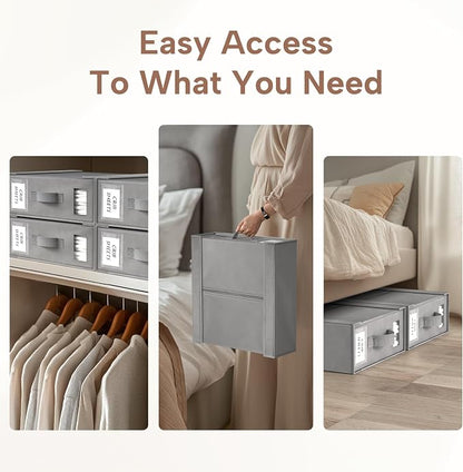 Criusia Bed Sheet Organizers and Storage, 4 Pack Foldable Linen Closet - Image 7
