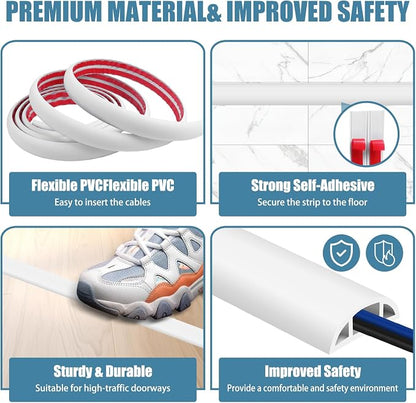 Floor Cord Covers for Wires 10FT Cable Hider Wire Cover Self Adhesive Cord - Image 3