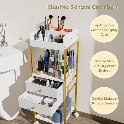 Makeup Organizer Cart Shelf Floor Skincare Organizers Make Up and Station - Image 3