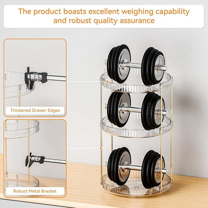 Yieach Acrylic 360 Rotating Makeup Organizer and Perfume Organizer, 3 Tier Make - Image 6