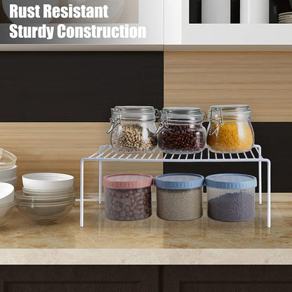 Kitchen Cabinet Shelf Organizer Set of 5, Large Metal Wire Pantry Storage - Image 4