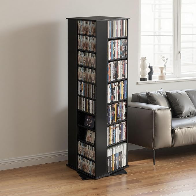 VEVOR Media Storage Cabinet, CD Rack Tower, 34 Compartments Rotating Media - Image 2