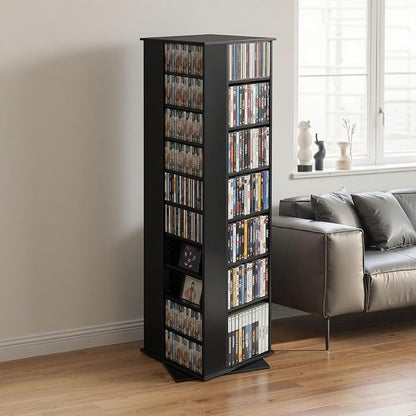 VEVOR Media Storage Cabinet, CD Rack Tower, 34 Compartments Rotating Media - Image 2