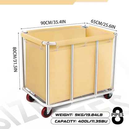 Commercial Laundry Cart with Wheels, 11.35 Bushel Large Laundry Tumbler with - Image 2