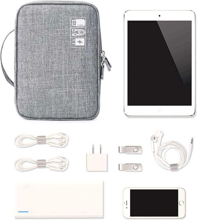 Lanola Travel Cable Organizer Bag, Electronic Accessories Case Portable Double - Image 6