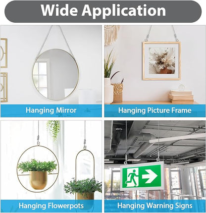 8PCS Adjustable Picture Hanging Wire Kit, Mirror Hanging Kit, 6.6FT Heavy Duty - Image 6
