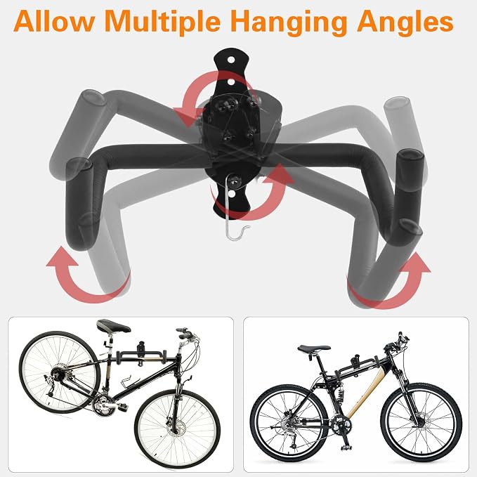 Cyfie Bike Wall Mount Garage Rack, Adjustable Horizontal Bike Storage Hanger - Image 6
