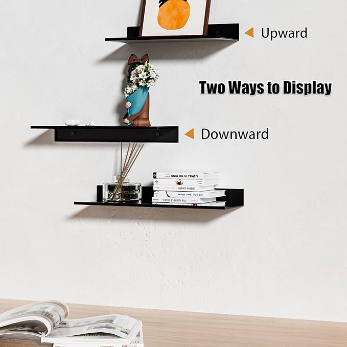 Wisfame Floating Shelves for Wall Set of 3, Modern Small Adhesive Shelf for - Image 7