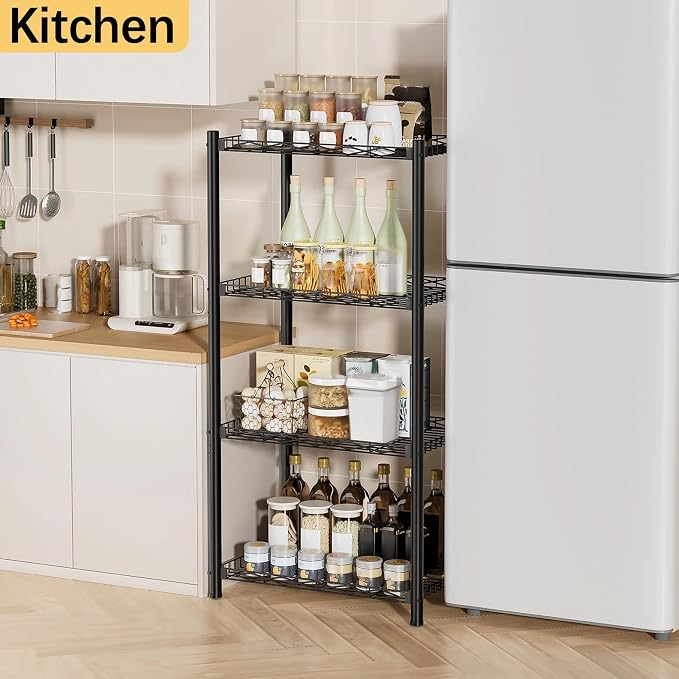 VETALLO 4 Tier Wire Shelf Storage Metal Shelves | Storage Rack, Utility Corner - Image 2