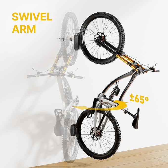 monTEK Swivel Bike Wall Mount, Bike Hangers - Image 2
