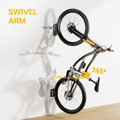 monTEK Swivel Bike Wall Mount, Bike Hangers - Image 2