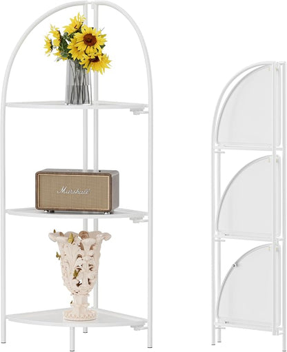 Crofy Foldable 3 Tier Corner Shelf, Metal Corner Plant Stand by CrofyLLC