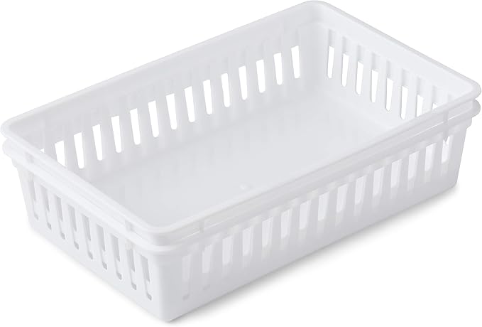 Tribello Plastic Bin Baskets for Organizing, Rectangle 9 x 6 x 2 - Image 4