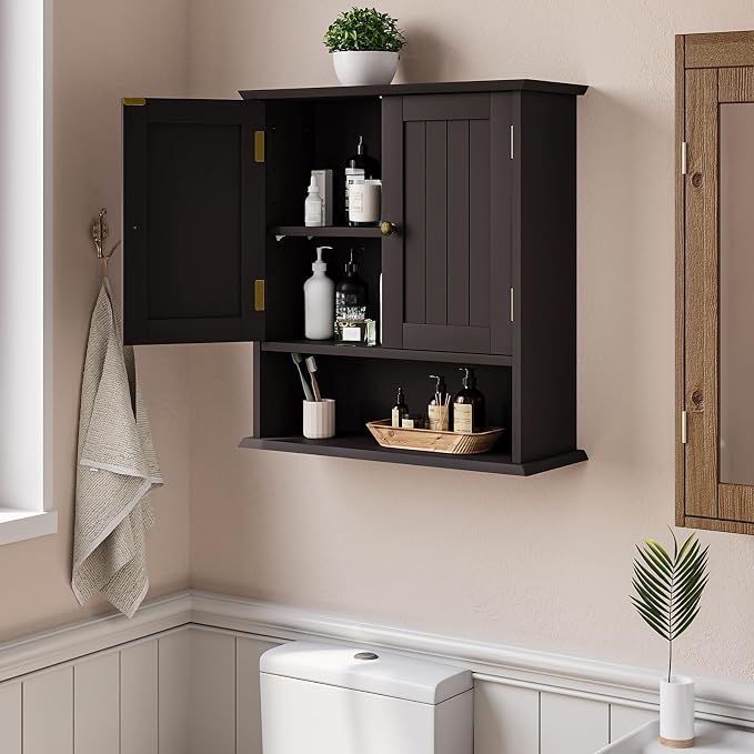 Smuxee Brown Bathroom Cabinet Wall Mounted, Small Medicine Cabinet - Image 2
