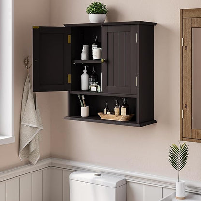 Smuxee Brown Bathroom Cabinet Wall Mounted, Small Medicine Cabinet - Image 2