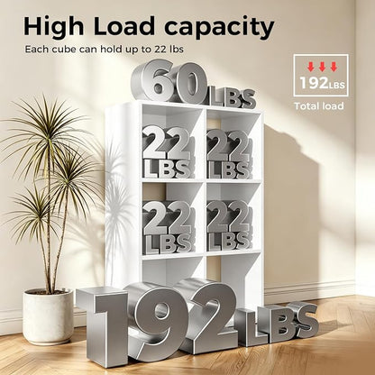 LUCKLIFE 6-Cube Storage Organizer, Stackable Modular Bookcase Shelf - Image 4