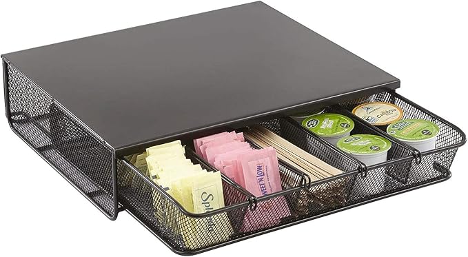 Safco Coffee and Sugar Organizer 3274BL Hospitality Tray, & Hotel, 1 Drawer by SafcoProducts