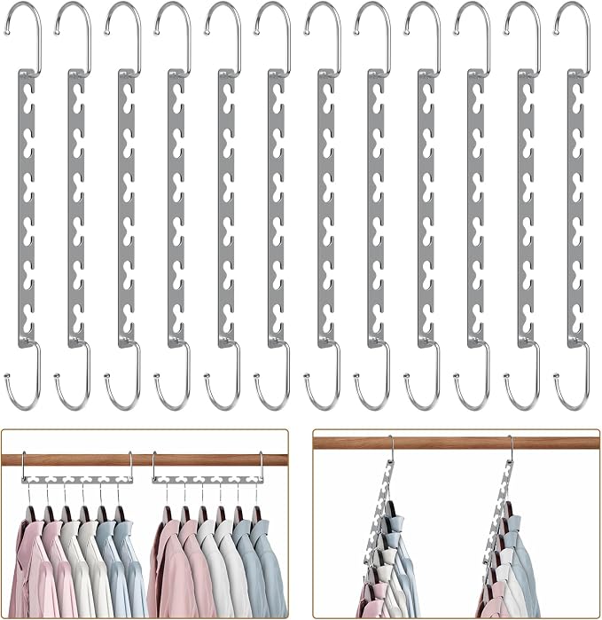 Space Saving Hangers for Clothes 20 Pack, Sturdy Metal Hangers Wardrobe - Image 8