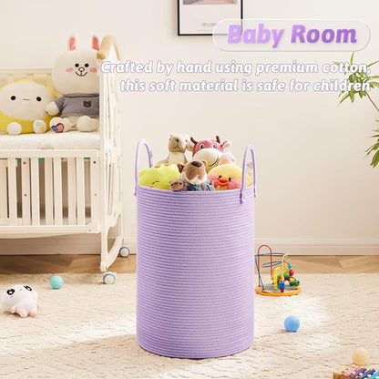 Laundry Basket, Woven Cotton Rope Laundry Hamper, 100L - Image 4