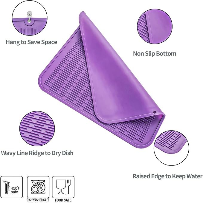 Silicone Dish Drying Mat for Multiple Usage, Easy clean, Eco-friendly, - Image 2