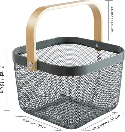 AJIODA Metal Mesh Steel Basket, Storage Organizer Basket Multi-functional - Image 2