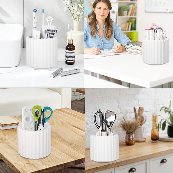 Anyoifax 360 Rotating Makeup Brush Holder 7 Slots Make Up Brush Organizer - Image 8