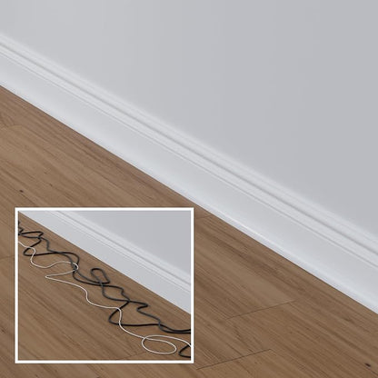 D-Line 30ft White Corner Cable Concealer Multipack, Floor Wire Hider, Quarter - Image 4