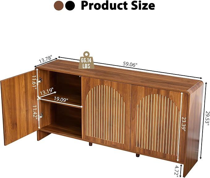 59" Sideboard Buffet Cabinet - Image 2