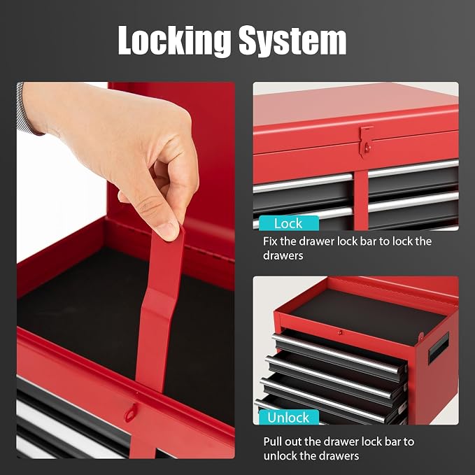 Goplus Tool Chest, 5-Drawer Rolling Tool Storage Cabinet - Image 6